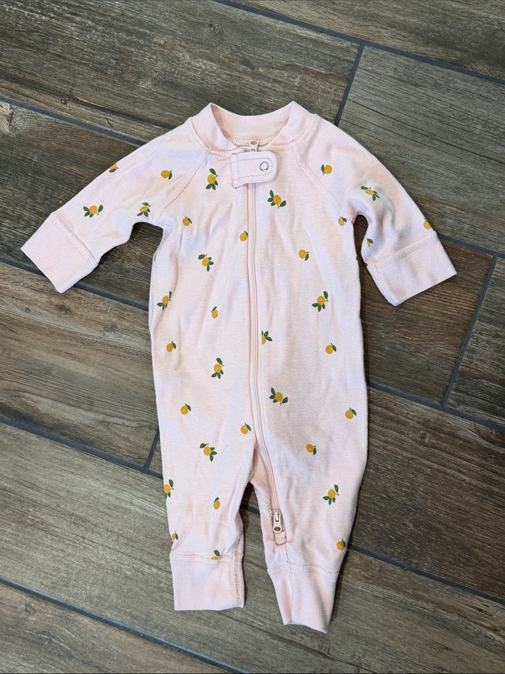 Hanna Andersson Pale Pink Clementine-Print One-Piece